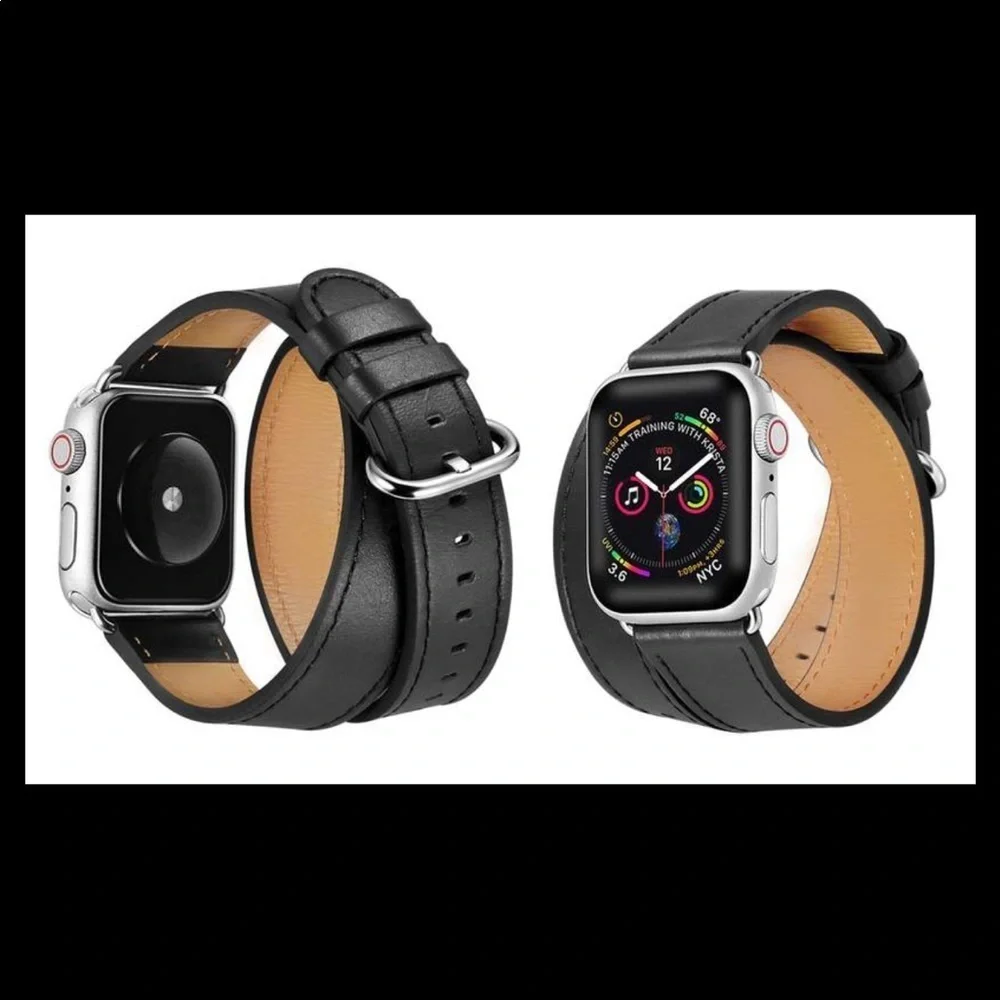 double wrap leather band for Apple Watch